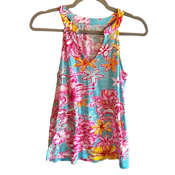 Lilly Pulitzer Arya Floral Cotton Tank - size XS - Picture 1 of 4